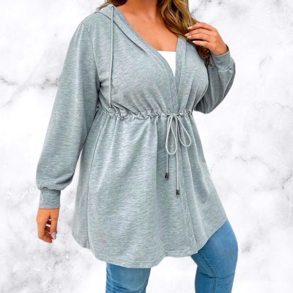 SHEIN Cinched Waist Tie Hoodie